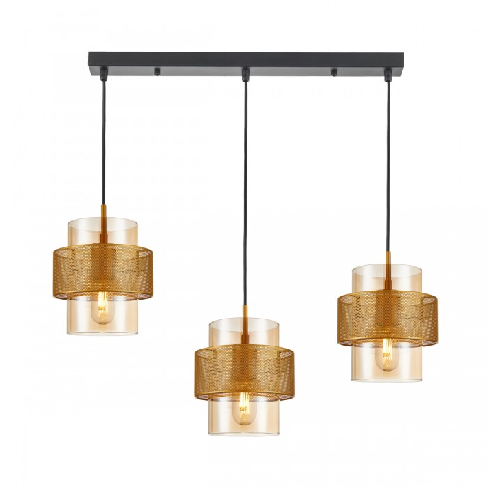 Підвісний світильник Italux PND-22132-3S-GD-AMB Vinoti E27 3x40W IP20 Gold