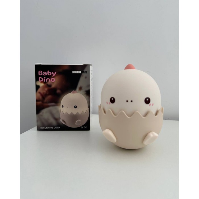 Нічник Динозаврик рожевий, настільна лампа з акумулятором Goldlux 326973 Baby Dino LED 1x0.75W 3000K+RGB IP20 Нічник Динозаврик рожевий, настільна лампа з акумулятором Goldlux 326973 Baby Dino LED 1x0.75W 3000K+RGB IP20