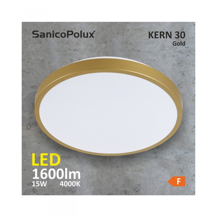 Світильник стельовий Goldlux 318725 Kern LED 1x15W 4000K 1600Lm IP20 золотий Світильник стельовий Goldlux 318725 Kern LED 1x15W 4000K 1600Lm IP20 золотий