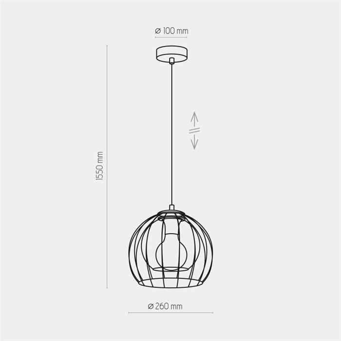 Підвісний світильник, люстра TK Lighting 3154 Universo E27 1x15W IP20 чорний Підвісний світильник, люстра TK Lighting 3154 Universo E27 1x15W IP20 чорний