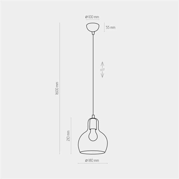 Підвісний світильник, люстра TK Lighting 600 Mango E27 1x15W IP20 хром Підвісний світильник, люстра TK Lighting 600 Mango E27 1x15W IP20 хром