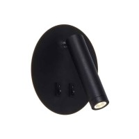Бра, настенный светильник Zuma Line W4107-BK Circa LED 2x5.5W 3000K-4000K 500Lm IP20 черный (5905316693401)