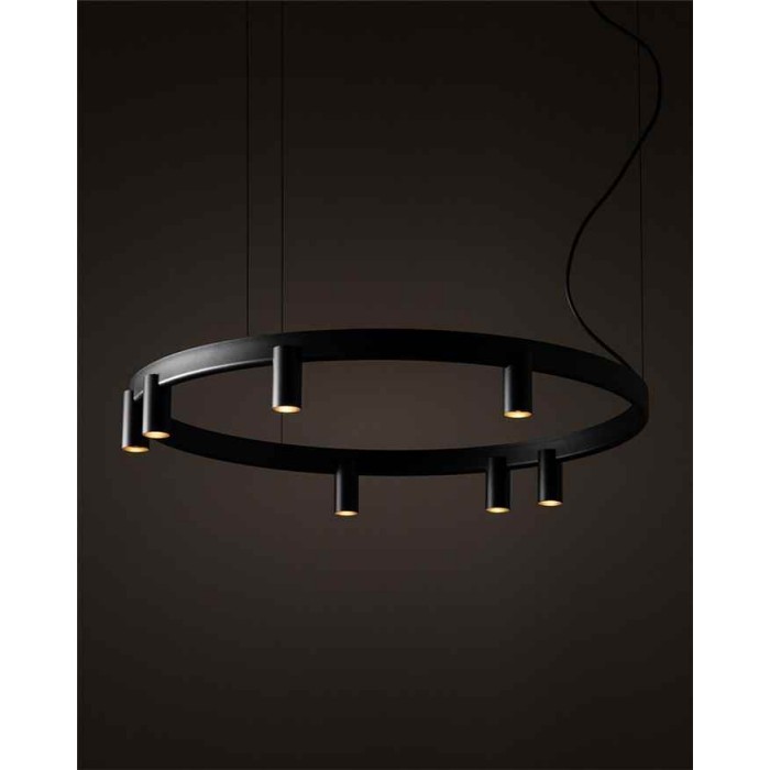 Люстра Nowodvorski 12285 Fourty Round GU10 R35+LED 7+6x10W+9W 3000K 710Lm IP20 черная