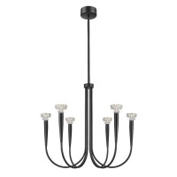 Люстра Zuma Line P0603-06F-P7B1 Boston LED 6x5W 3000K 3300Lm IP20 черная (5907925003688)