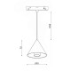 Магнитный трековый светильник Kloodi KDMG-CONE90 6W 3K BK LED 480Lm IP20 черный