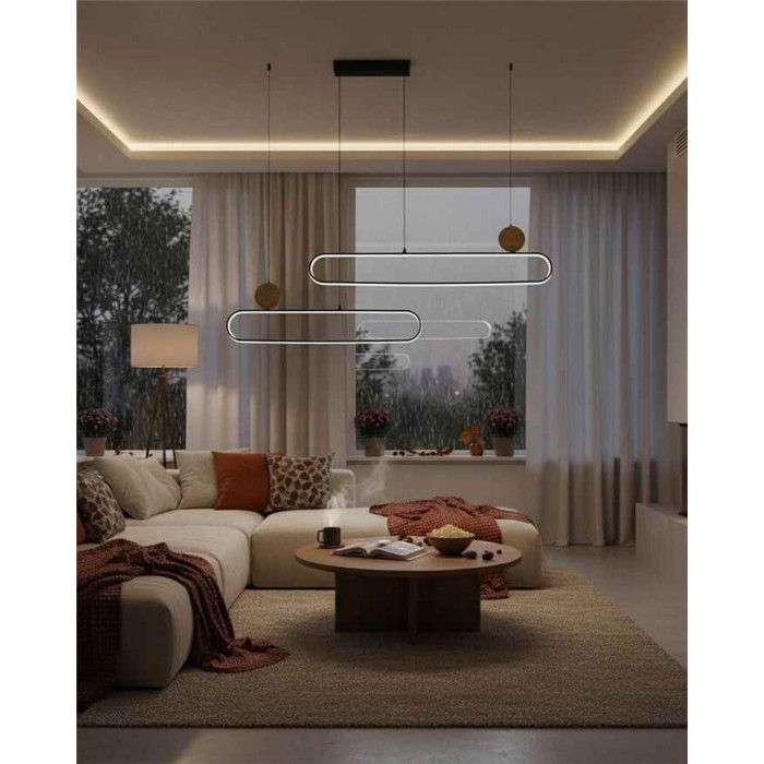 Подвесной светильник, люстра Goldlux 333889 Florentyna LED 1x48W 4000K 6000Lm IP20 черный