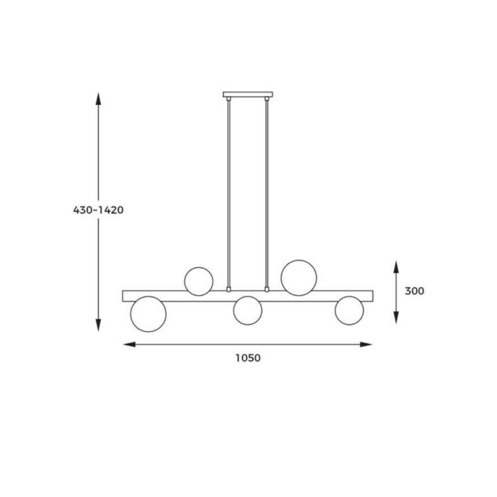 Подвесной светильник, люстра Zuma Line P0574-05N-P7AA Fores G9 5x33W IP20 черный (5907925003817)