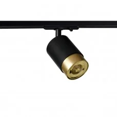 Трековый светильник Azzardo AZ6222 + AZ6228 Alia Track 1Line Base + Ring Black/Anodised Gold