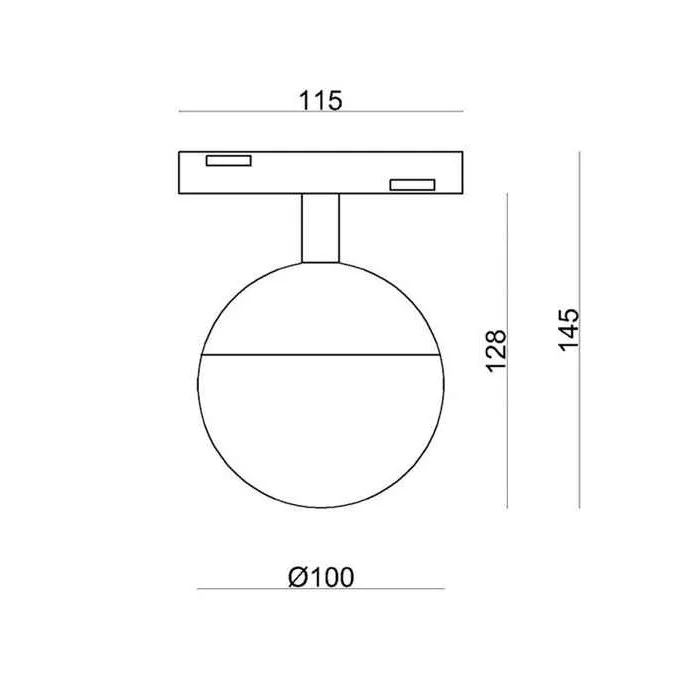 Магнитный трековый светильник Kloodi KDMG-MOON100 3K BK Moon100