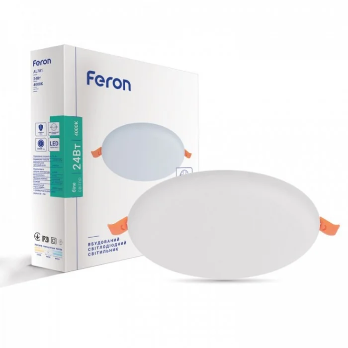 Потолочный светильник Feron 1902 AL701, 24 Вт, 2400 лм, 4000K