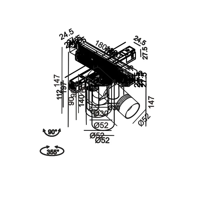 Светильник прожекторный LTX IN_LINE GALLERY, 2-х групповой, ON/OFF, D52mm, H160mm, LED 6.3W, 3000K, белый/черный (06.5160.13.930.WH.2G) Светильник прожекторный LTX IN_LINE GALLERY, 2-х групповой, ON/OFF, D52mm, H160mm, LED 6.3W, 3000K, белый/черный (06.5160.13.930.WH.2G)