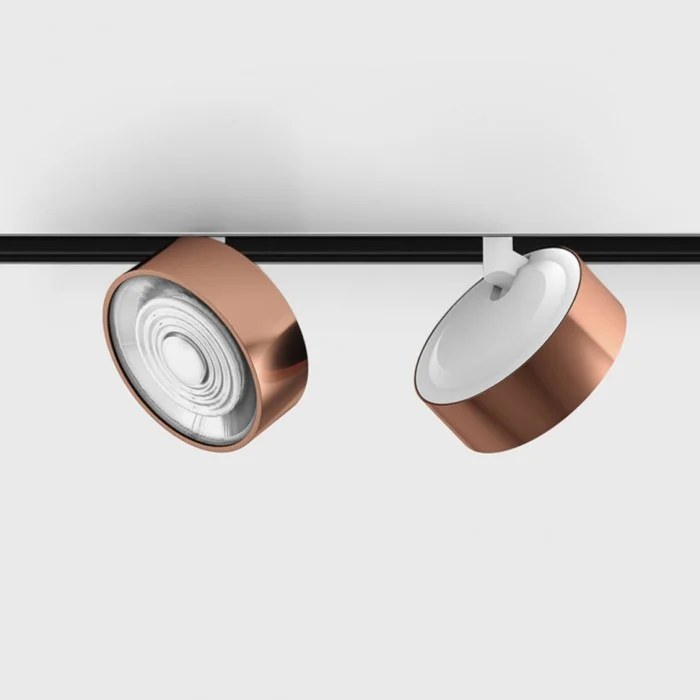 Світильник прожекторний LTX IN_LINE SOL, 2-х групний, ON/OFF, D95mm, H33mm, LED 10.8W, 3000K, мідь/білий (06.9533.14.930.CP/WH.2G)