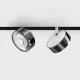 Світильник прожекторний LTX IN_LINE SOL, 2-х групний, ON/OFF, D95mm, H33mm, LED 10.8W, 3000K, diamond black/білий (06.9533.14.930.DB/WH.2G)