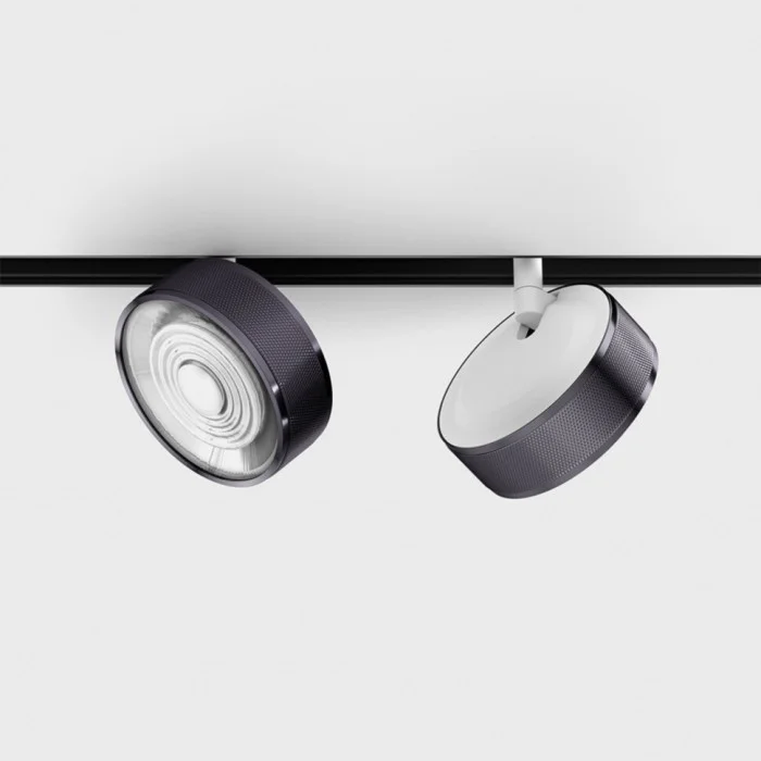 Светильник прожекторный LTX IN_LINE SOL, 2-х групповой, ON/OFF, D95mm, H33mm, LED 10.8W, 3000K, diamond black/белый (06.9533.14.930.DBG/WH.2G)