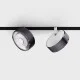Светильник прожекторный LTX IN_LINE SOL, 2-х групповой, ON/OFF, D95mm, H33mm, LED 10.8W, 3000K, diamond black/белый (06.9533.14.930.DBG/WH.2G)