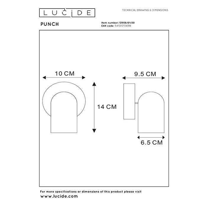 Спот - Lucide 13958/01/30 Punch