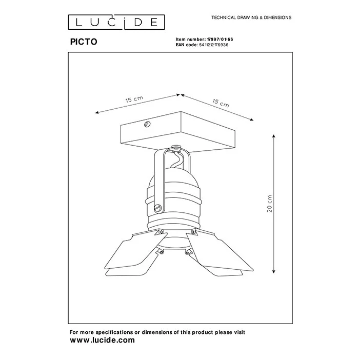 Спот - Lucide 17997/01/66 Picto