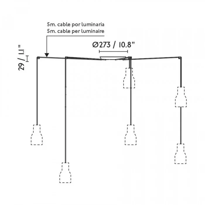 Люстра - Faro 20340-119-5L Tatawin M 5L White pendant lamp Люстра - Faro 20340-119-5L Tatawin M 5L White pendant lamp