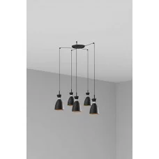 Люстра Faro 20050-5L Retro 5L Black and copper pendant lamp