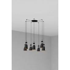 Люстра Faro 20050-7L Retro 7L Black and copper pendant lamp