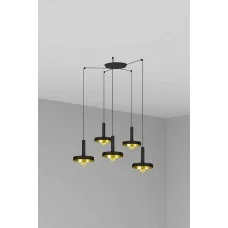 Люстра Faro 20160-5L Whizz 5L Black/golden pendant lamp