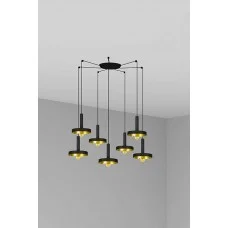 Люстра Faro 20160-7L Whizz 7L Black/golden pendant lamp