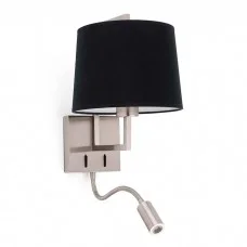 Бра Faro 20172-03 Frame Matt nickel/black wall lamp with reader