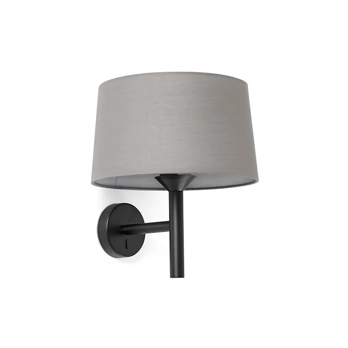 Бра - Faro 20221-129 Windsor Wall Lamp Black Shade Gray 1xE27