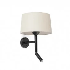 Бра - Faro 20223-150 Windsor Wall Lamp Con Lector Black Scr. Linen 1xE2 Бра - Faro 20223-150 Windsor Wall Lamp Con Lector Black Scr. Linen 1xE2