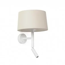 Бра - Faro 20224-150 Windsor Wall Lamp Con Lector White Scr. Linen 1xE2 Бра - Faro 20224-150 Windsor Wall Lamp Con Lector White Scr. Linen 1xE2