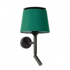 Бра - Faro 20303-94 SAVOY Black/green wall lamp with reader Бра - Faro 20303-94 SAVOY Black/green wall lamp with reader