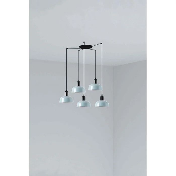 Люстра - Faro 20340-142-5L Tatawin Pendant Lamp Scr. Metal S Blue Grayish 5xE