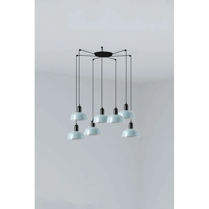 Люстра - Faro 20340-142-7L Tatawin Pendant Lamp Scr. Metal S Blue Grayish 7xE