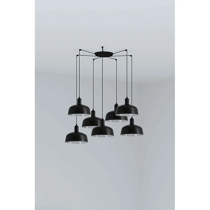 Люстра - Faro 20340-146-7L Tatawin Pendant Lamp Shade Metal M Black 7xE27