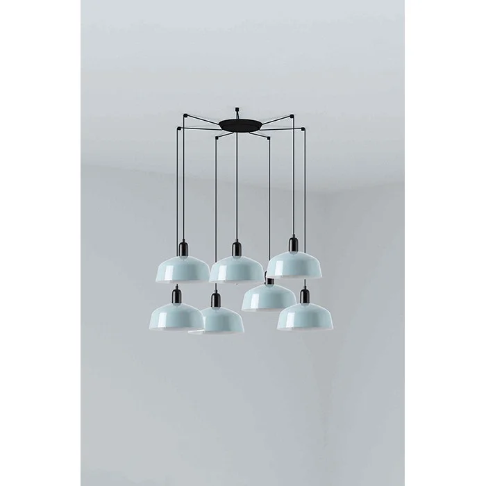 Люстра - Faro 20340-147-7L Tatawin Pendant Lamp Scr. Metal M Blue Grayish 7xE