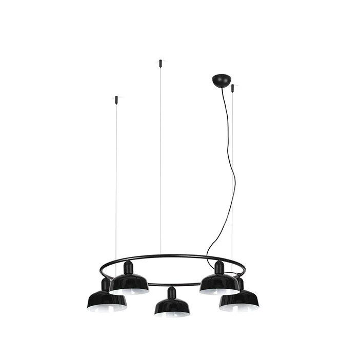 Люстра Faro 20343-141-5L Tatawin Pendant Lamp Cir. Shade Metal S Black 5xE2
