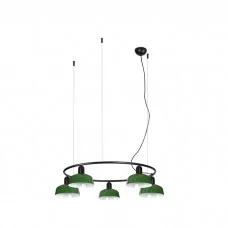 Люстра Faro 20343-144-5L Tatawin Pendant Lamp Cir. Shade Metal S Green 5xE2