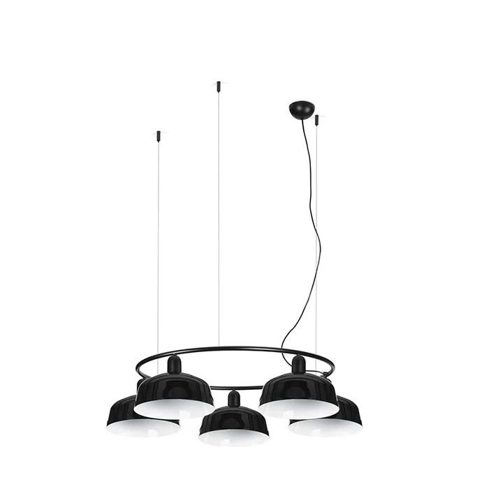 Люстра Faro 20343-146-5L Tatawin Pendant Lamp Cir. Shade Metal M Black 5xE2