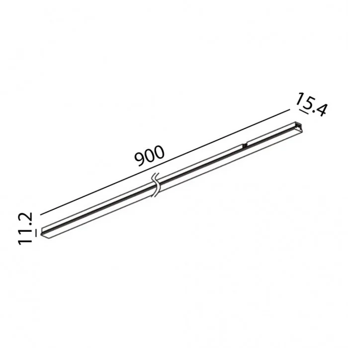 Светильник линейный MINI_LINE42 LINEA 900, L900mm, W15, 4mm, H11, 2mm, Bridgelux 18W, 1185Lm, 3000K, opal, CRI&90, IP 20, черный (07.9000.18.