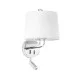 Бра - Faro 24033-01 MONTREAL Chrome/white wall lamp with reader Бра - Faro 24033-01 MONTREAL Chrome/white wall lamp with reader