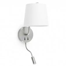Бра Faro 29331 BERNI Satin nickel wall lamp with reader Бра Faro 29331 BERNI Satin nickel wall lamp with reader
