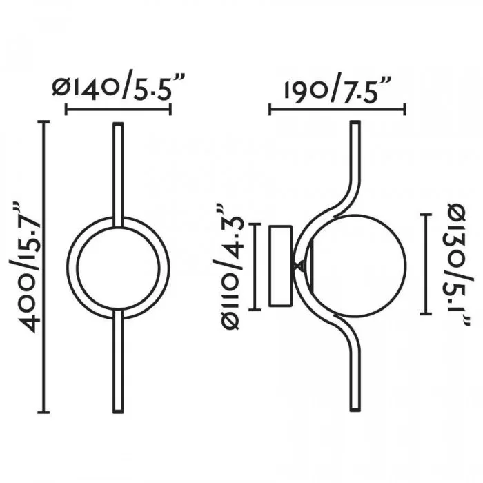 Бра - Faro 29695 Le Vita Black wall lamp, 6 Вт, 570 лм, 2700K Бра - Faro 29695 Le Vita Black wall lamp, 6 Вт, 570 лм, 2700K