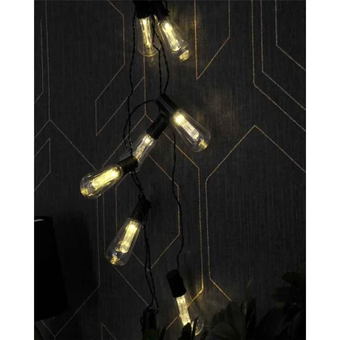 Гірлянда на батареї Goldlux 312884 Edison LED 10 3000K IP20 чорна