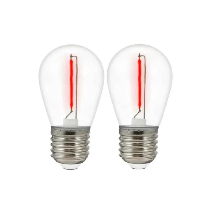 Светодиодная лампочка для гирлянды из коллекции Party Neon Goldlux 322180 E27 2x0,3W 2200K 50Lm красная