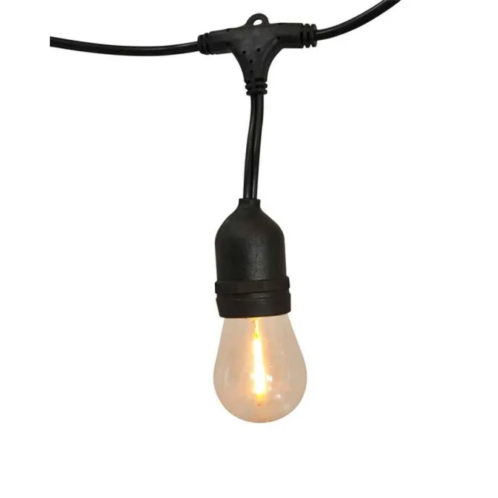 Гірлянда на сонячній батареї Goldlux 328656 Party LED 10 2700K IP44 чорна з лампочками