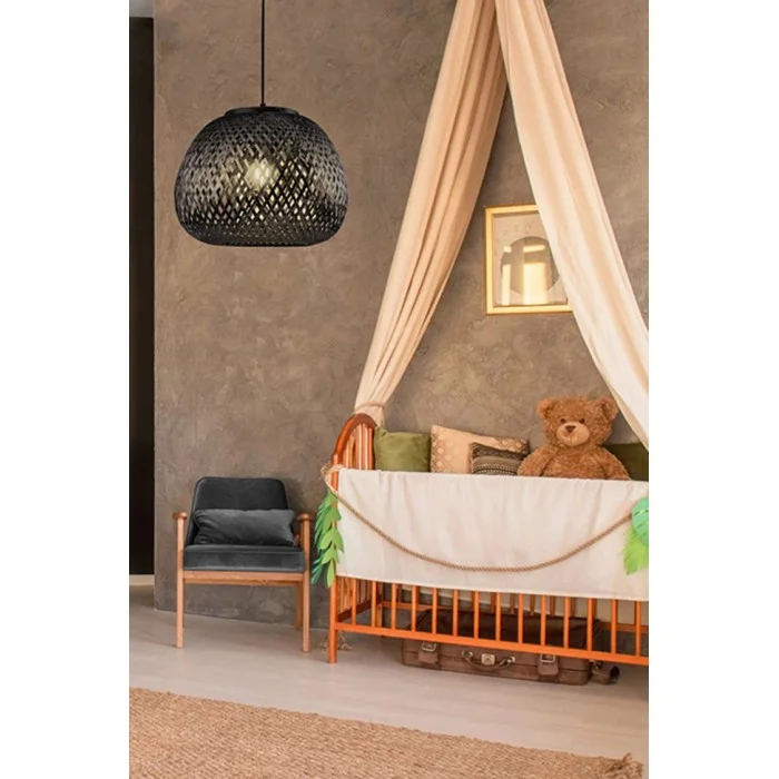Люстра в стиле бохо, подвесной светильник Goldlux 329219 Zanzibar E27 1x20W IP20 черная