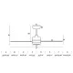 Люстра-вентилятор Faro 33722 NUU L LED White fan with DC motor, 15 Вт, 600 лм, 3000K