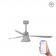 Люстра-вентилятор Faro 33762WT-24 Amelia 1320mm Gray 3 Blades Cone 20W CCT Dim Tuya