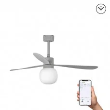 Люстра-вентилятор Faro 33762WT-27 Amelia 1320mm Gray 3 Blades Ball 20W 2700K Tuya