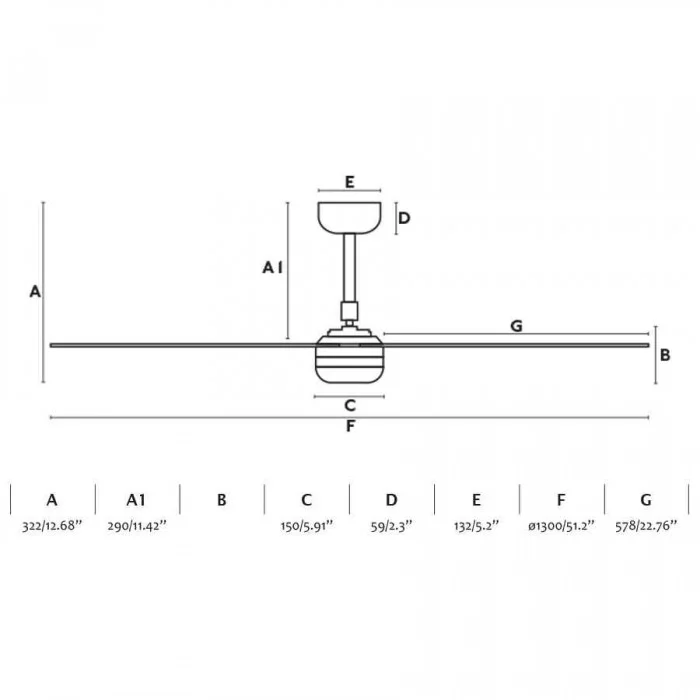 Люстра-вентилятор Faro 33814-20 PUNT M LED White fan with DC motor, 18 Вт, 1300 лм, 3000-4000-6500K